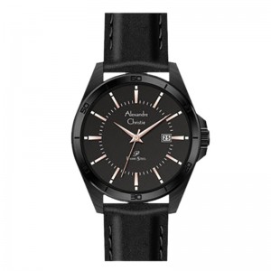 Alexandre Christie AC 1011 Full Black Rosegold Tick Leather Man MDLIPBARG
